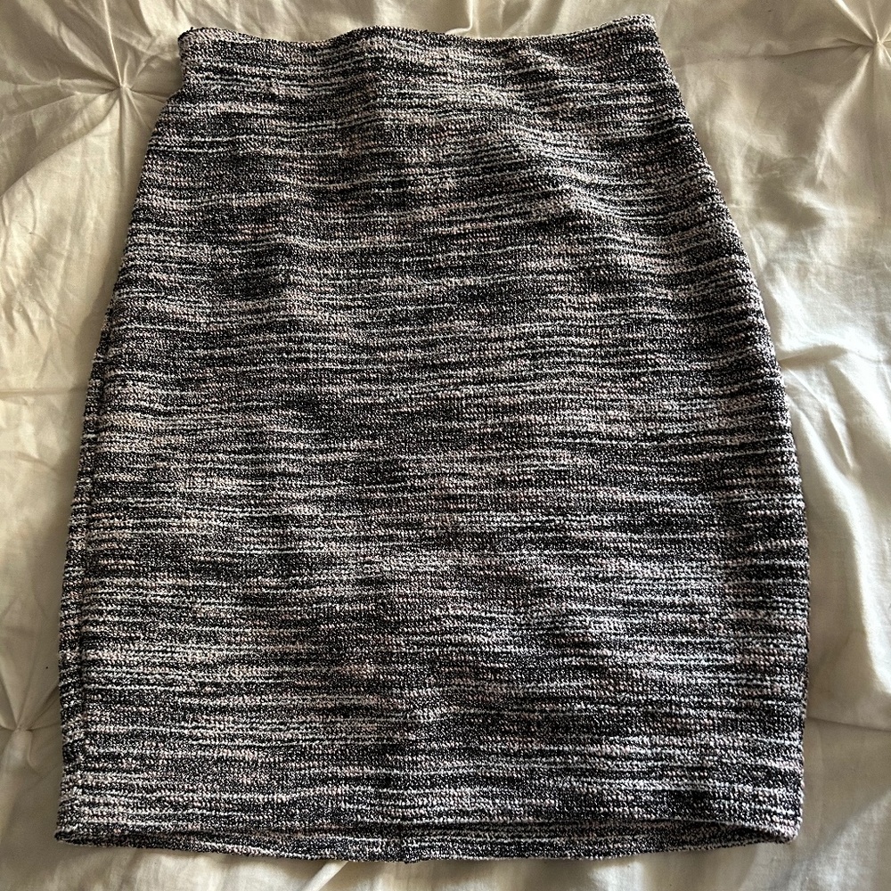 High Waist, Stretch Pencil Skirt | Pink Tweed Texture | Size Small